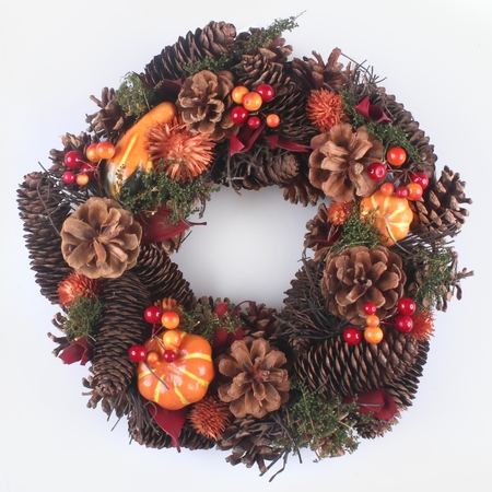 Autumn wreath with pumpkins 30 cm