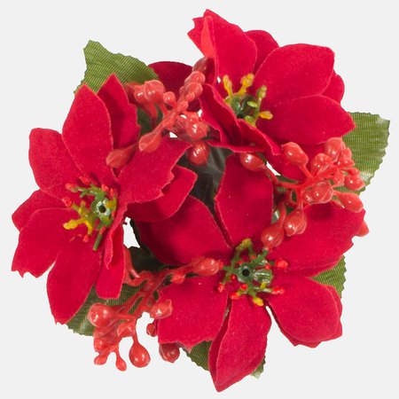 Centrepiece for a candle - Poinsettia, velvet 1