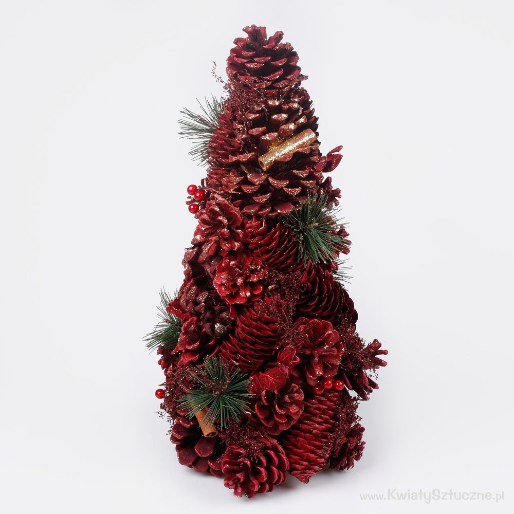 Tabletop cone christmas tree 35 cm with decoration and glitter S873A